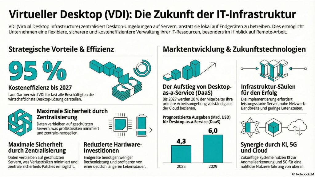Entdecken Sie, wie ein virtueller Desktop (VDI) die IT-Infrastruktur von Unternehmen revolutioniert – flexibler, effizienter und sicherer als je zuvor.