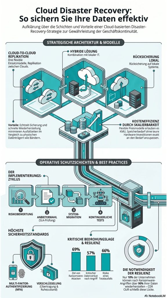 Infografik Cloud Disaster Recovery sichert Ihre Daten effektiv